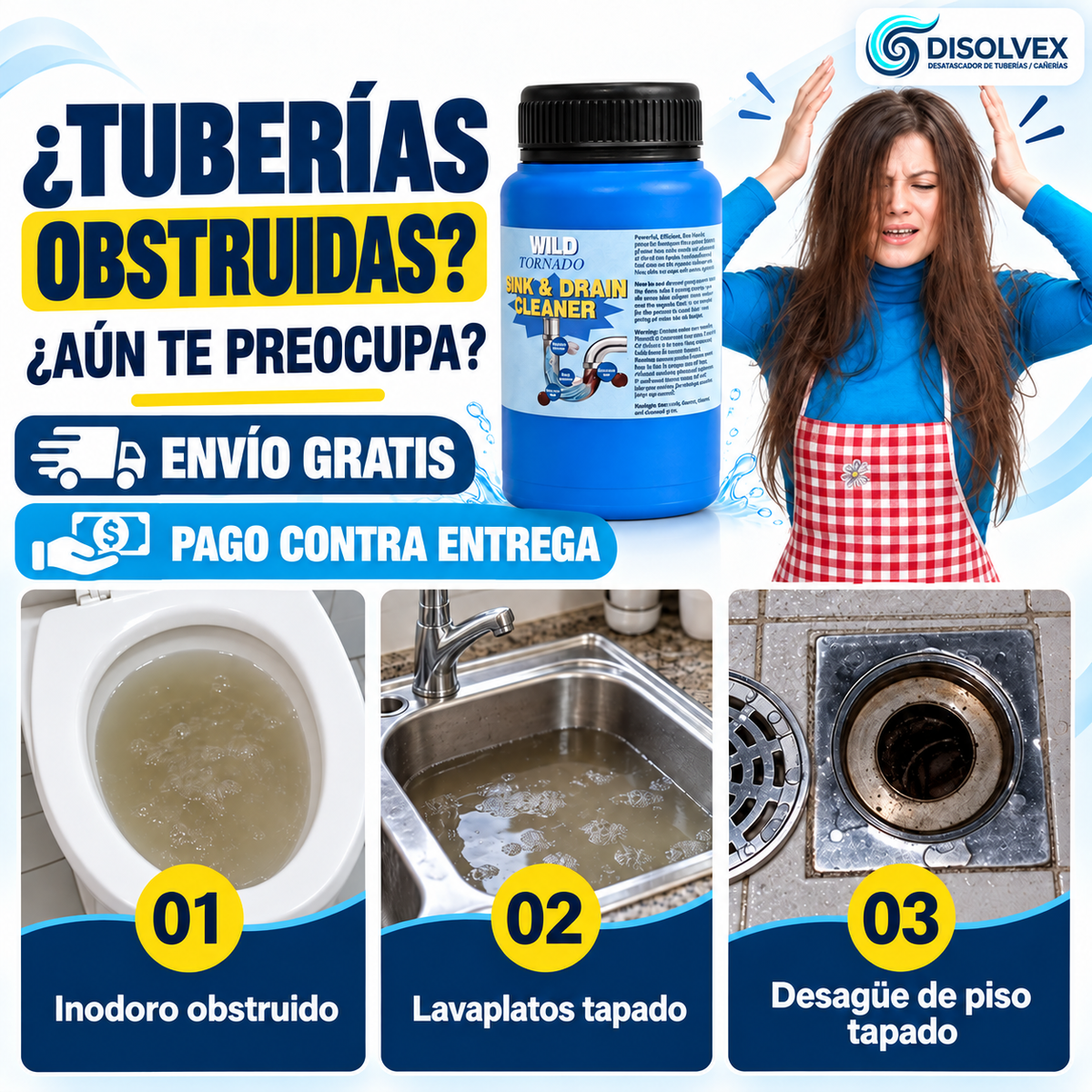 Disolvex Destapador de Tuberías | Limpieza Profunda para Drenajes